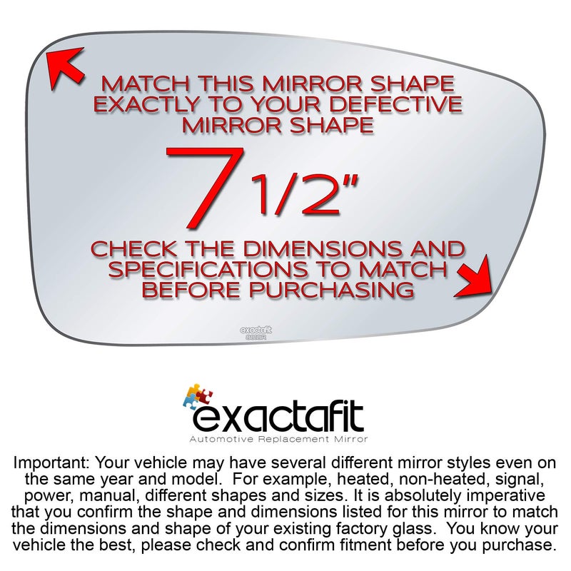 Rugged TUFF Passenger Side Mirror Glass Replacement For 2011 2012 2013 2014 Hyundai Sonata Right Door Convex Mirrors Lens exactafit 8818R - Image 2